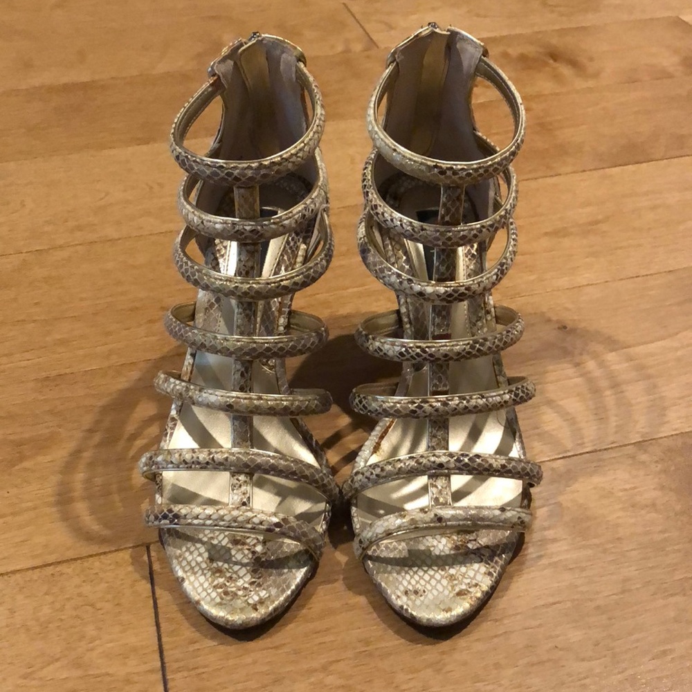 White House Black Market Snake Embossed Booties